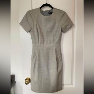 J.Crew Suiting 100% wool lined grey short-sleeve sheath dress workwear